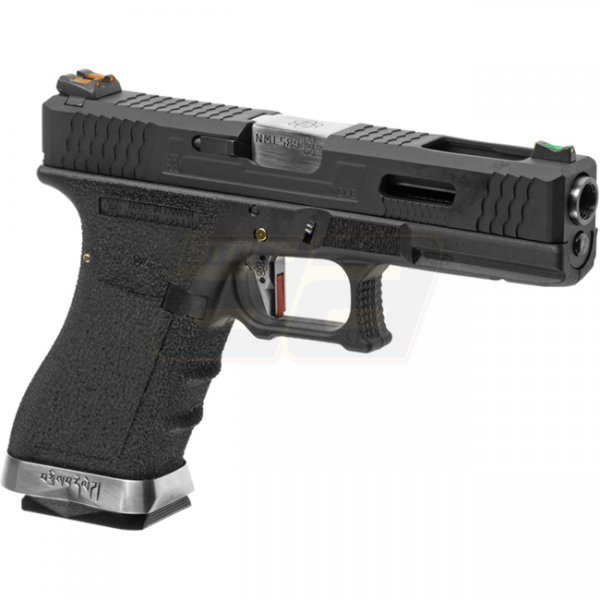 WE G-Force 17 BK Silver Barrel Gas Blow Back Pistol - Black