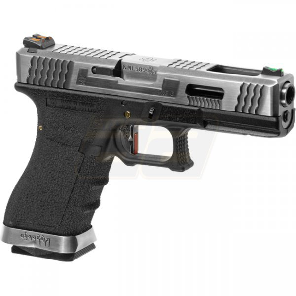 WE G-Force 18C SV Silver Barrel Gas Blow Back Pistol - Black