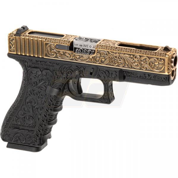 WE G18C Etched Gas Blow Back Pistol - Gold