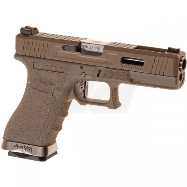 WE G18C V2 Custom Gas Blow Back Pistol - Desert