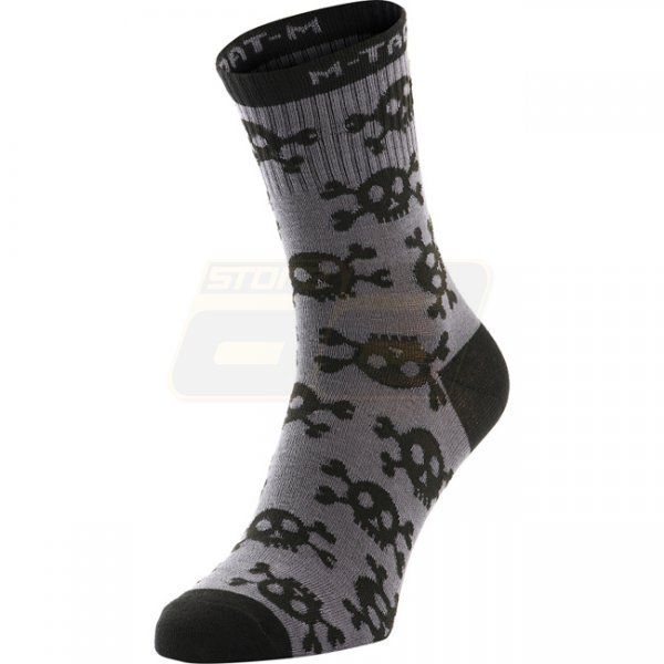 M-Tac Lightweight Socks Pirate Skull Mk.3 Dark Grey 39-42