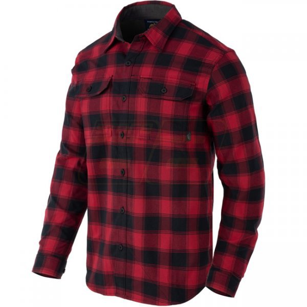 Helikon Greyman Shirt Nylon Sorona Blend - Coral Crimson Checkered - 2XL
