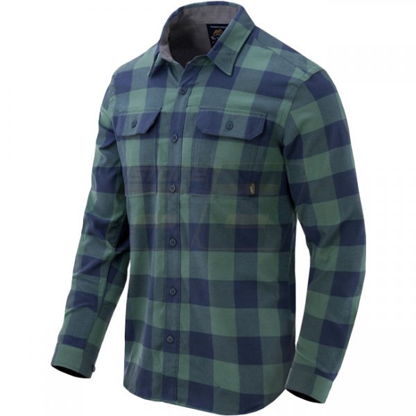 Helikon Greyman Shirt Nylon Sorona Blend - Moss Green Checkered - XS