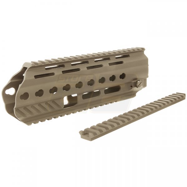 Angry Gun L85A3 G&G AEG Conversion Kit Rail System Top Rail Gas Block & Gas Piston - Tan