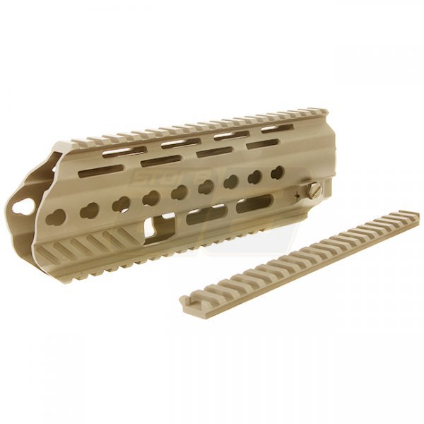 Angry Gun WE L85A3 GBBR Conversion Kit Rail System Top Rail Gas Block & Gas Piston - Tan