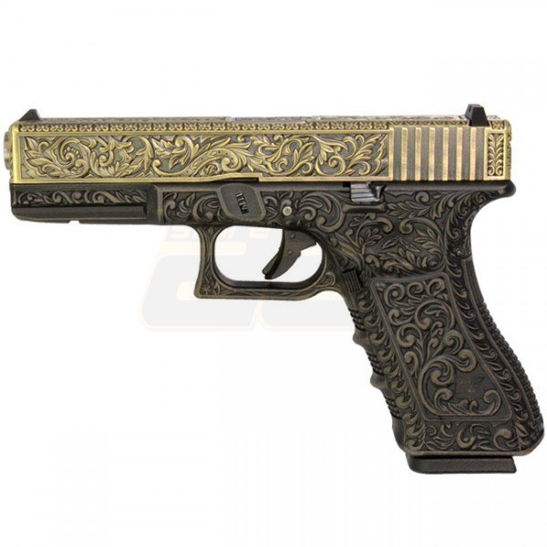 WE G17 Carved Pattern Gas Pistol - Bronze