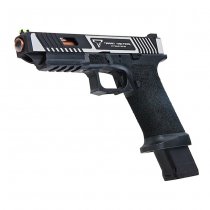 APS EMG TTI Combat Master G34 Slide & OMEGA Frame Gas Blow Back Pistol - Silver