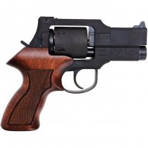 Marushin Mateba Gas Revolver 3 Inch Heavyweight Wood Grip Version - Black