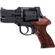 Marushin Mateba Gas Revolver 3 Inch Heavyweight Wood Grip Version - Black