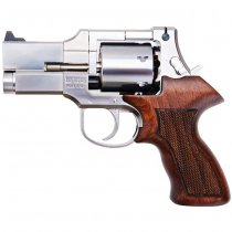 Marushin Mateba Gas Revolver 3 Inch Heavyweight Wood Grip Version - Silver