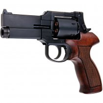 Marushin Mateba Gas Revolver 4 Inch Heavyweight Wood Grip Matte Version - Black