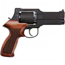Marushin Mateba Gas Revolver 4 Inch Heavyweight Wood Grip Version - Black