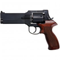 Marushin Mateba Gas Revolver 5 Inch Heavyweight Wood Grip Matte Version - Black