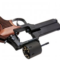 Marushin Mateba Gas Revolver 5 Inch Heavyweight Wood Grip Version - Black