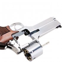 Marushin Mateba Gas Revolver 5 Inch Heavyweight Wood Grip Version - Silver