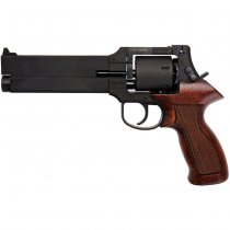 Marushin Mateba Gas Revolver 6 Inch Heavyweight Wood Grip Version - Black