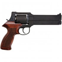 Marushin Mateba Gas Revolver 6 Inch Heavyweight Wood Grip Version - Black 