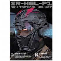 SRU Tactical Helmet Mask Set & Fast Helmet - White