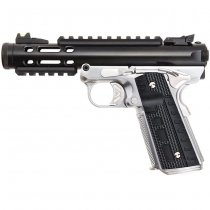 WE Galaxy 1911 Gas Blow Back Pistol Silver Frame - Black