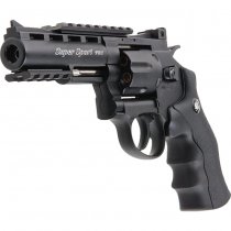 WinGun Revolver Co2 701 4 Inch Black Grip 6mm Version - Black