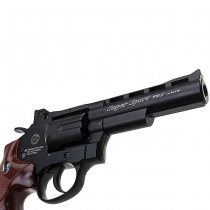 WinGun Revolver Co2 701 4 Inch Brown Grip 6mm Version - Black