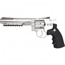 WinGun Revolver Co2 702 6 Inch Black Grip - Silver