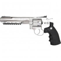 WinGun Revolver Co2 702 6 Inch Black Grip 6mm Version - Silver