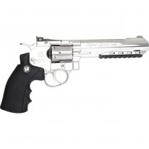 WinGun Revolver Co2 702 6 Inch Black Grip 6mm Version - Silver