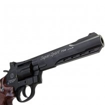 WinGun Revolver Co2 702 6 Inch Brown Grip 6mm Version - Black
