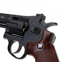 WinGun Revolver Co2 702 6 Inch Brown Grip 6mm Version - Black