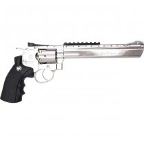 WinGun Revolver Co2 703 8 Inch Black Grip 6mm Version - Silver