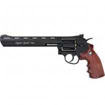 WinGun Revolver Co2 703 8 Inch Brown Grip 6mm Version - Black