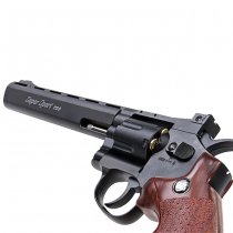 WinGun Revolver Co2 703 8 Inch Brown Grip 6mm Version - Black