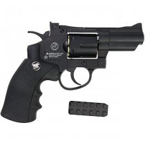 WinGun Revolver Co2 708 2.5 Inch Black Grip 6mm Version - Black