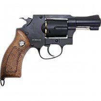 WinGun Revolver Co2 731 Sheriff M36 2.5 Inch Brown Grip 6mm Version - Black