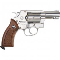 WinGun Revolver Co2 731 Sheriff M36 2.5 Inch Brown Grip 6mm Version - Silver