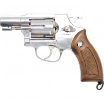 WinGun Revolver Co2 733 2 Inch Brown Grip - Silver