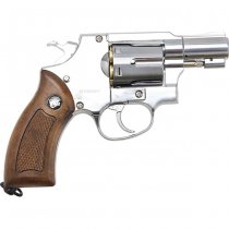 WinGun Revolver Co2 733 2 Inch Brown Grip 6mm Version - Silver