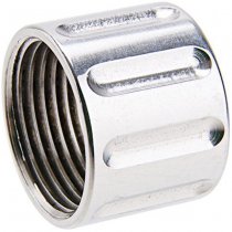 5KU Vertical Knurling Threaded Protector 14mm CCW - Silver