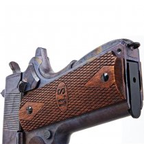 Armorer Works AO 1911 Gas Blow Back Pistol Marble Pattern & Wood Grip