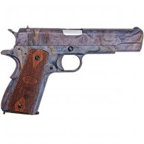 Armorer Works AO 1911 Gas Blow Back Pistol Marble Pattern & Wood Grip