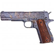 Armorer Works AO 1911 Gas Blow Back Pistol Marble Pattern & Wood Grip