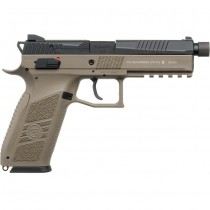 KJ Works CZ P-09 Silenced Co2 Blowback Pistol - Tan 1