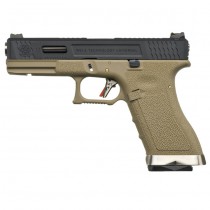 WE G17 T2 Gas Blow Back Pistol - Tan