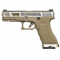 WE G17 T4 Gas Blow Back Pistol - Tan