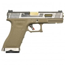 WE G17 T4 Gas Blow Back Pistol - Tan 1