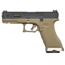 WE G17 T6 Gas Blow Back Pistol - Tan