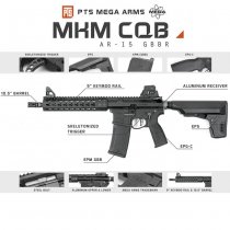 PTS Mega Arms MKM CQB Gas Blow Back Rifle - Black