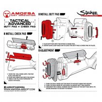 Ares Amoeba STRIKER Tactical Advanced Butt Pad & Cheek Pad - Grey