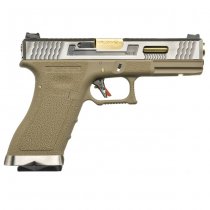 WE G18C T4 Gas Blow Back Pistol - Tan